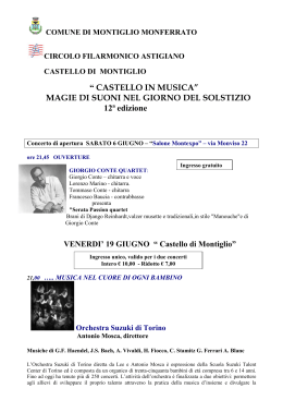 BOZZA DI PROGRAMMA “ CASTELLO IN MUSICA