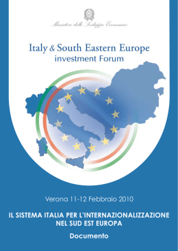Il Sistema Italia per l`internazionalizzazione nel Sud Est Europa