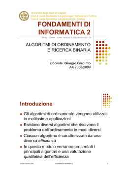 FONDAMENTI DI INFORMATICA 2 - Università degli studi di Cagliari.