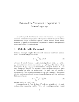 Appunti sulla formulazione lagrangiana
