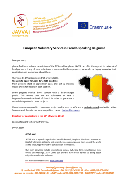 European Voluntary Service in French-speaking Belgium!