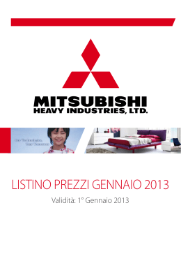 Mitsubishi Listino RAC PAC Gennaio 2013