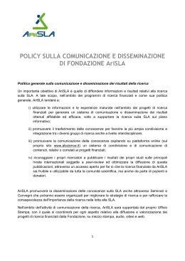 POLICY SULLA DISSEMINAZIONE DI AriSLA