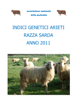 INDICI GENETICI ARIETI RAZZA SARDA ANNO 2011
