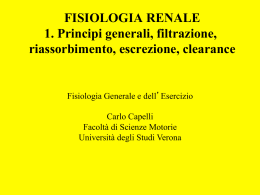 FISIOLOGIA RENALE 1. Principi generali, filtrazione