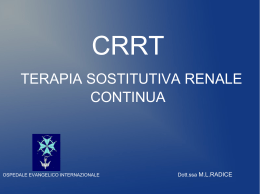 CRRT - Ospedale Evangelico Internazionale
