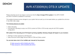 AVR-X7200W(A) DTS:X UPDATE
