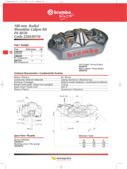 18 108 mm. Radial Monobloc Caliper Kit P4 30/34 Code 220A39710
