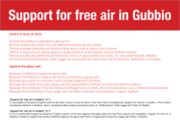 Support for free air in Gubbio