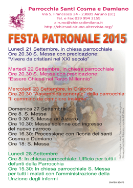 festa patronale 2015 - Parrocchia Ss. Cosma e Damiano