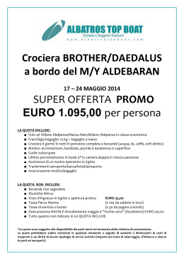 CROCIERA Brother-Daedalus - M.Y. Aldebaran