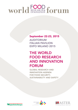 the world food research and innovation forum