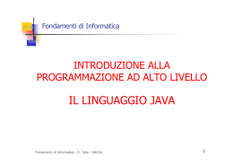 Introduzione al Linguaggio Java