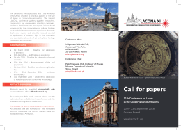Call for papers - 11th Conference on Lasers in the Conservation of