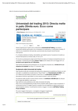 Universiadi del trading 2013: Directa mette in palio 20mila euro