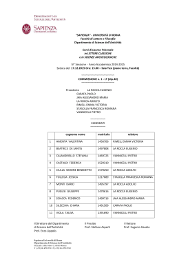 Commissioni di Laurea - IV sessione 2014/2015