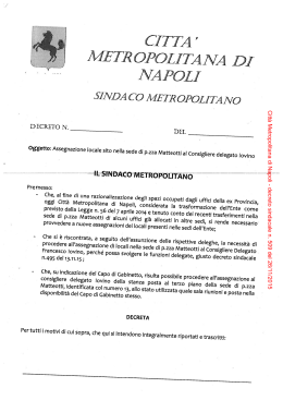 Città Metropolitana di Napoli - decreto sindacale n. 509 del 26/11