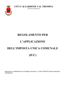 regolamento per l`applicazione dell`imposta unica comunale (iuc)