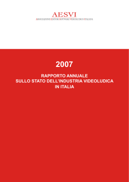 rapporto annuale sullo stato dell`industria videoludica in italia
