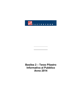 Basilea 2 – Terzo Pilastro Informativa al Pubblico Anno