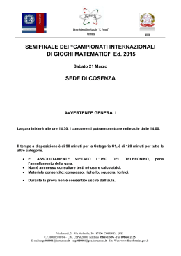 Giochi Matematici 2015 - Liceo Scientifico Statale E. Fermi