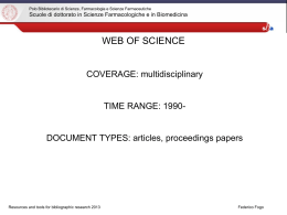 Web of Science - Polo di Scienze