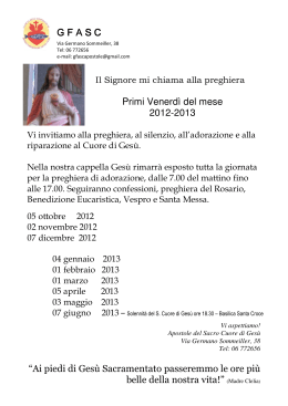 Primi Venerdì del mese 2012-2013 “Ai piedi di Gesù Sacramentato
