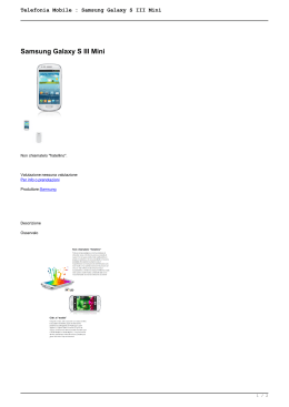 Telefonia Mobile : Samsung Galaxy S III Mini