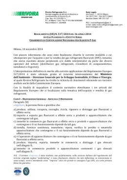 chiarimenti F-Gas certificazione acquisto - 10nov2014