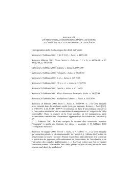 Appendice II: Contributo della giurisprudenza italiana ed