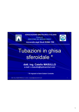 Tubi in ghisa sferoidale - Associazione Idrotecnica Italiana