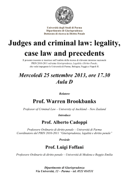 Judges and criminal law: legality, case law and precedents