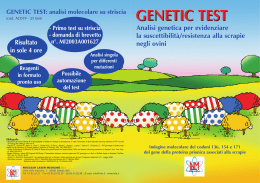 Analisi genetica per evidenziare la suscettibilità/resistenza alla
