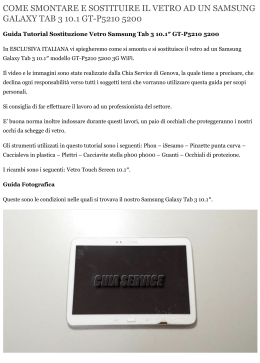 Guida Sostituzione Vetro Samsung Tab 3 101 GTP5210 5200