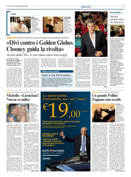 «Divi contro i Golden Globes Clooney guida la rivolta»