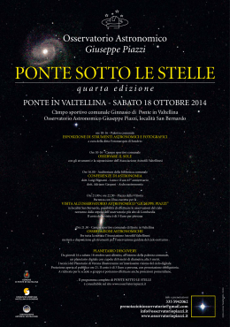 quarta edizione - Osservatorio Astronomico Giuseppe Piazzi