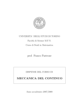 prof. Franco Pastrone MECCANICA DEL CONTINUO