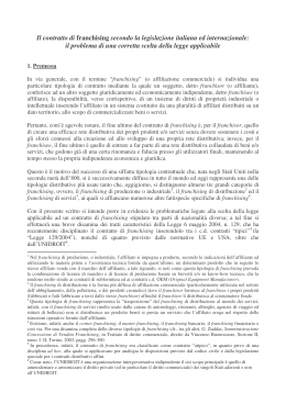 (il contratto di franchising secondo la legislazione italia–)