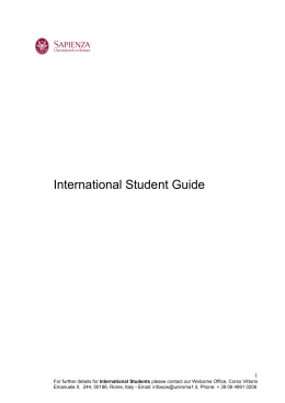 International Student Guide - uniroma1.it