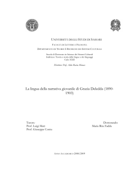 La lingua della narrativa giovanile di Grazia Deledda (1890