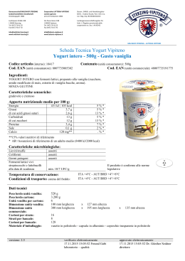 Scheda Tecnica Yogurt Vipiteno Yogurt intero - 500g