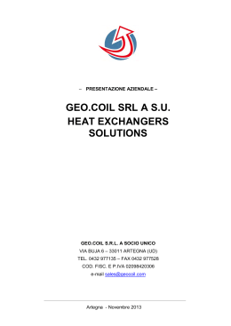 GEO.COIL SRL A S.U. HEAT EXCHANGERS SOLUTIONS
