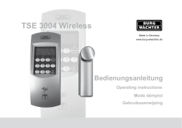 TSE 3004 Wireless Bedienungsanleitung - Burg
