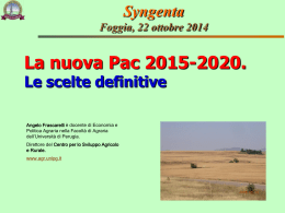 La nuova Pac 2015-2020. Le scelte definitive