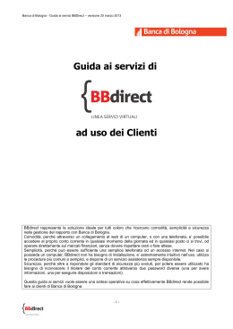 Guida ai servizi - Banca di Bologna