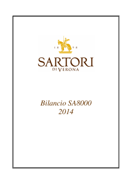Bilancio SA8000 2014 - Casa Vinicola – Sartori Spa