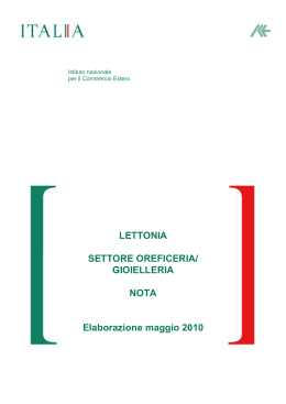 LETTONIA SETTORE OREFICERIA/ GIOIELLERIA NOTA