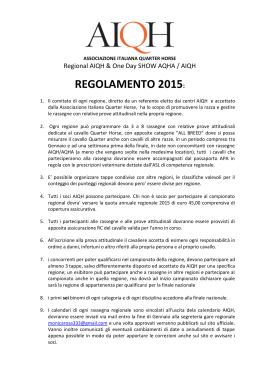 Regolamento Regional AIQH 2015