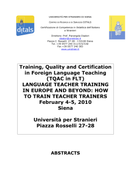 Training, Quality and Certification in Foreign Language