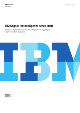 IBM Cognos 10: Intelligenza senza limiti